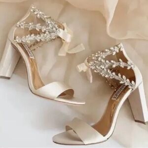 Badgley Mischka Ivory Embellished Heels